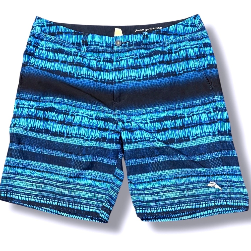 Tommy Bahama Swim Trunks unlined Blue  Swim Board hybrid Shorts Casual Size 34